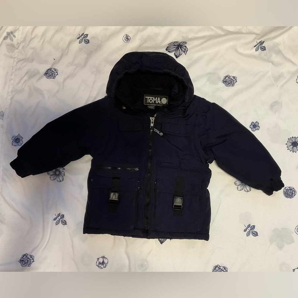 Boy’s Vintage Toma Winter Coat/Vest. Fleece Lined. Pockets. Removable Hood.